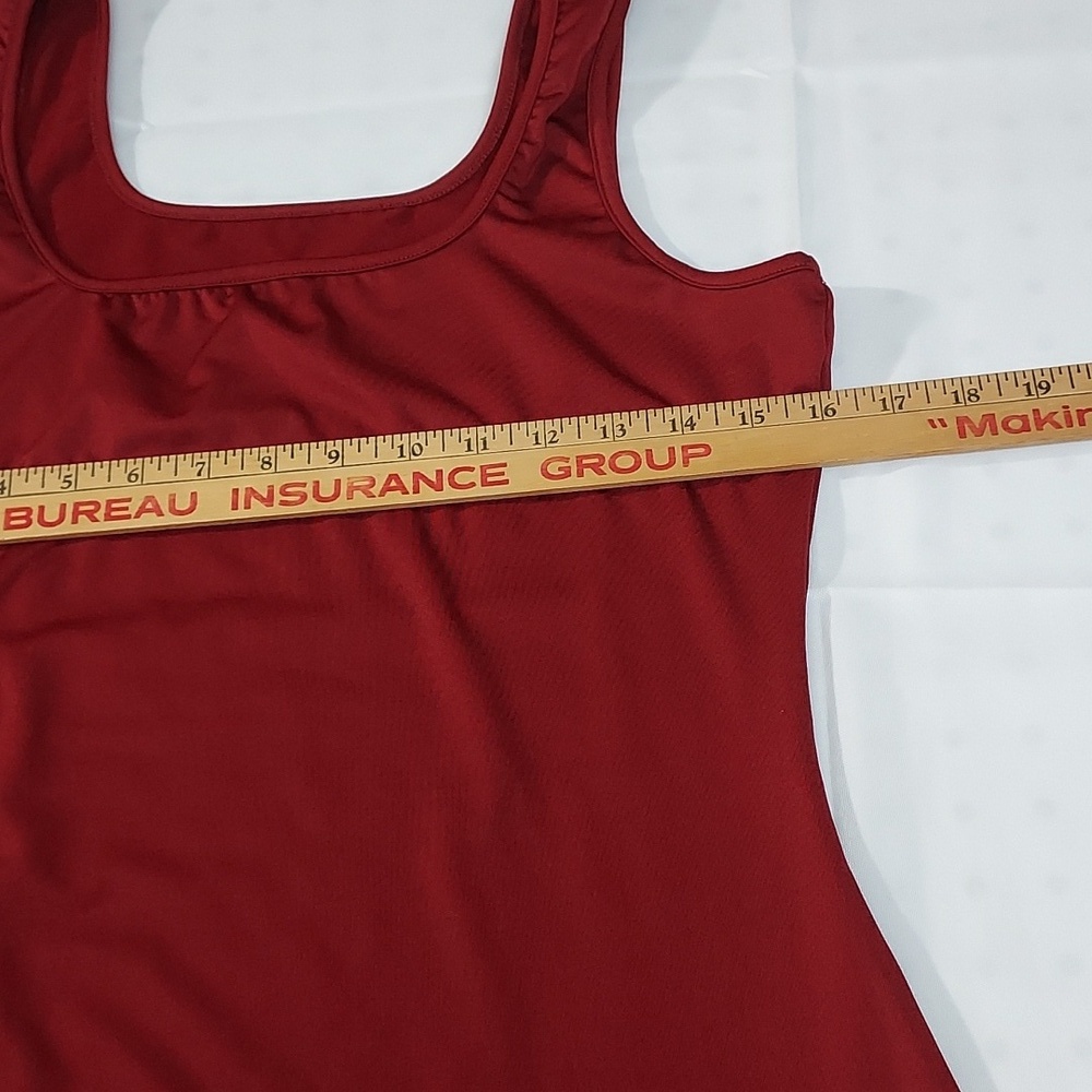 NWT Chicos Travelers Elegant Red Lace Overlay with Dress Cherry Color Sz 2 - Picture 14 of 15